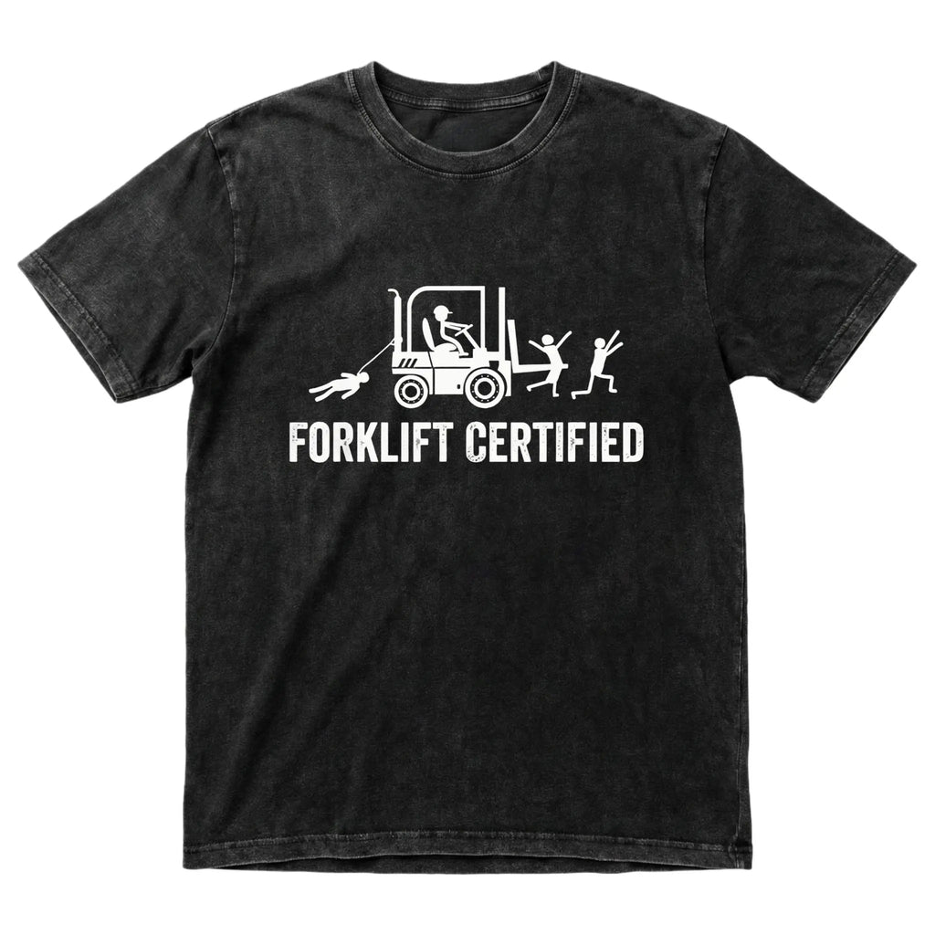 Men's Fitted Casual Round Neck Short-Sleeve Cotton T-Shirt - Funny Chicken Forklift Certified Operator Graphic, Lightweight Summer Outdoor Top, Mens Gift for Him to Pair with Jeans, Mens Gifts, Gifts For Him