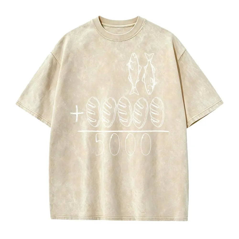 2 Fishes 5 Breads Jesus Feeds The 5000 Christian Bible Verses T-Shirt Knit Classic