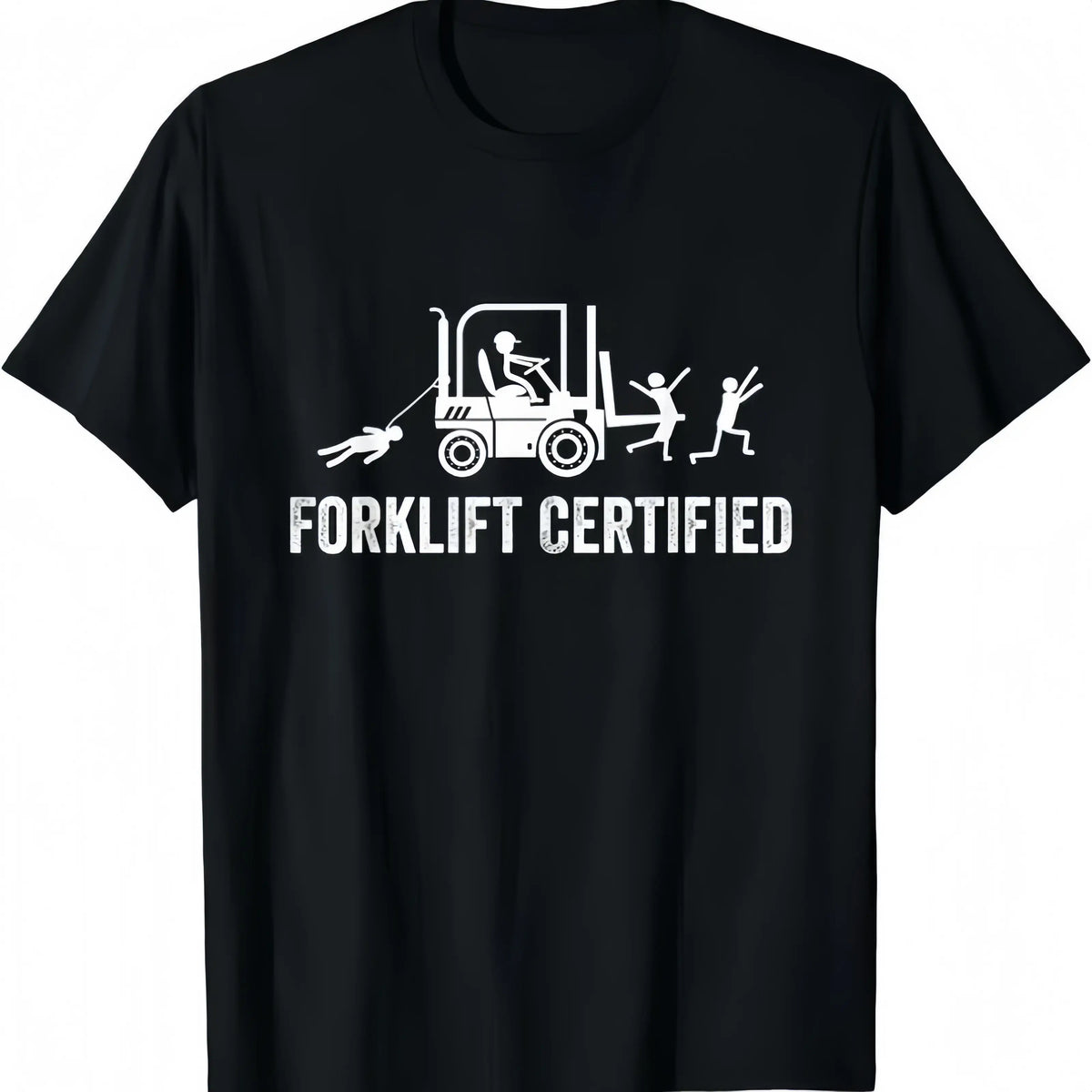 Men's Fitted Casual Round Neck Short-Sleeve Cotton T-Shirt - Funny Chicken Forklift Certified Operator Graphic, Lightweight Summer Outdoor Top, Mens Gift for Him to Pair with Jeans, Mens Gifts, Gifts For Him