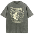 [S-5XL!]Holafish Acid Wash Vintage Moon Pattern T-Shirt Update DTG Pure Cotton Streetwear Graphic Vintage Tees Menswear Womenswear Crewneck Tshirt Summerwear
