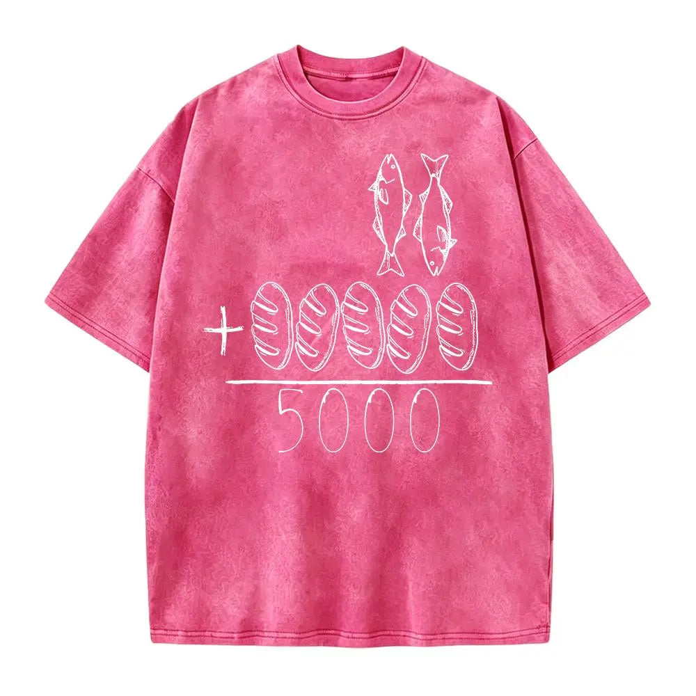 2 Fishes 5 Breads Jesus Feeds The 5000 Christian Bible Verses T-Shirt Knit Classic